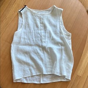 Rag & Bone Sleeveless White Linen Top